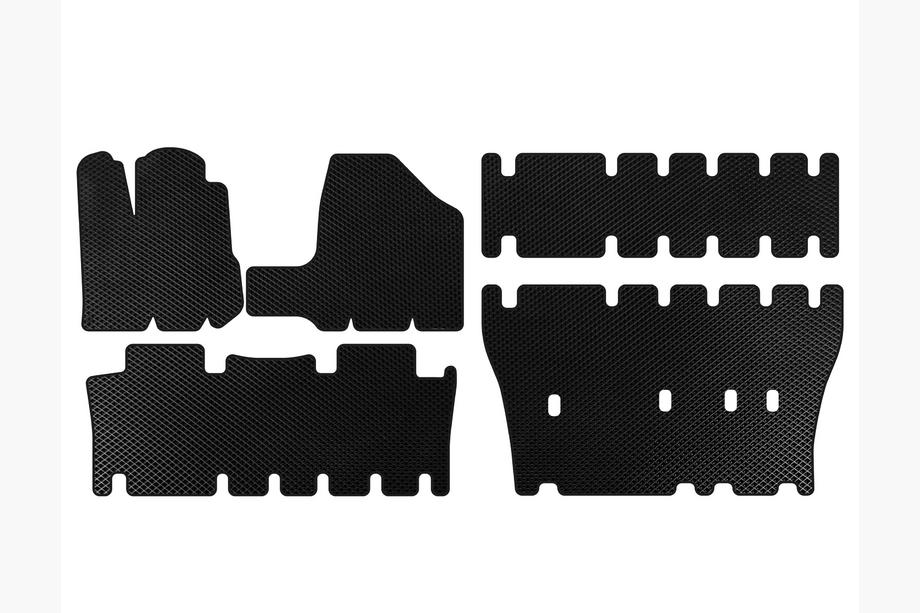 Toyota Sienna 2003-2009 EVA Floor Mats (3 Rows, Black) Image