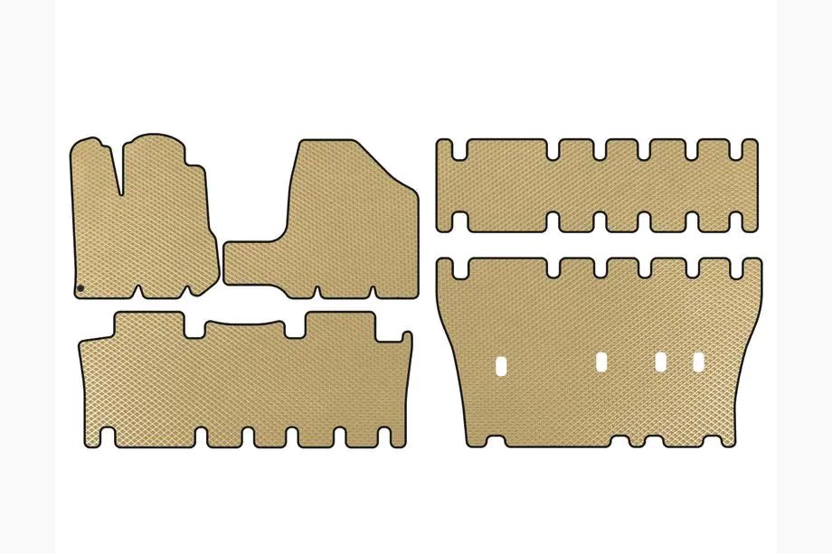 Toyota Sienna 2003-2009 EVA Floor Mats (3 Rows, Beige) Image
