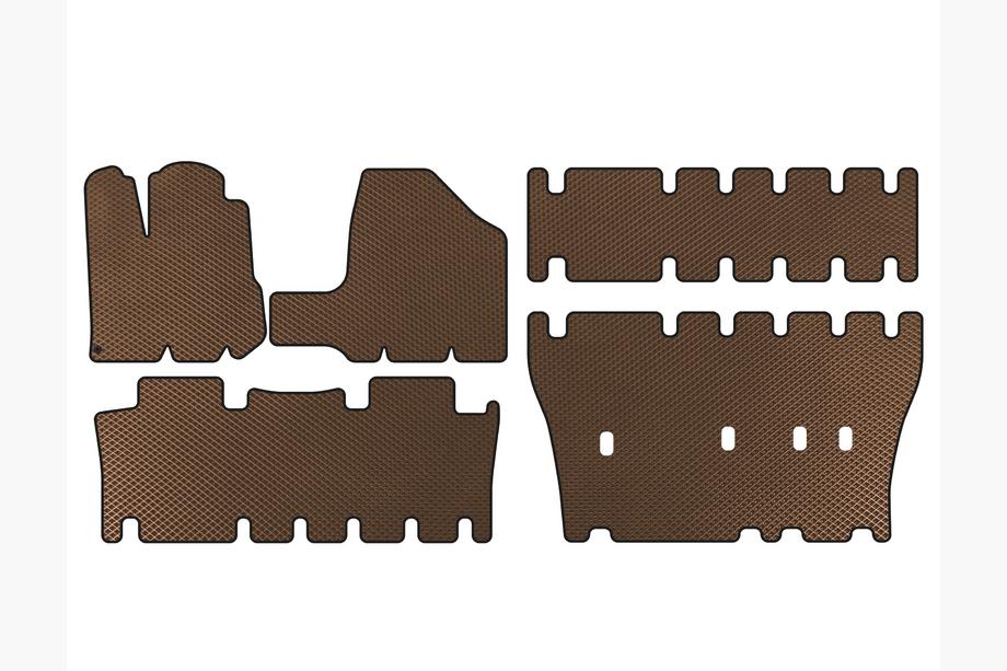 Toyota Sienna 2003-2009 EVA Floor Mats (3 Rows, Brown) Image