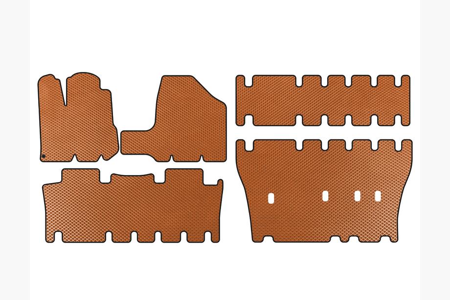Toyota Sienna 2003-2009 EVA Floor Mats (3 Rows, Orange) Image