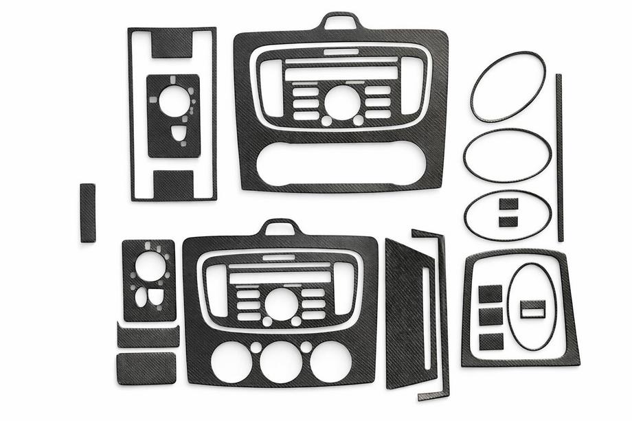 Ford Focus II 2008-2011 Dashboard Trim Covers Clima/AC (Maxi-Set, Carbon) Image