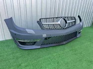 Mercedes C-class W204 2007-2015 Front bumper 2011-2014 AMG C63 with Diamond Silver grille photo 2