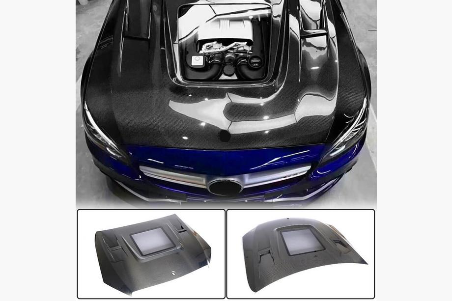 Mercedes C-class W205 2014-2021 Hood V2 (Carbon) Image