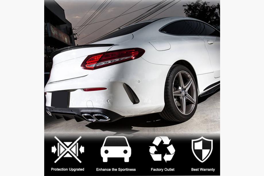 Mercedes C-class W205 2014-2021 Rear Bumper Extensions V1 (for Coupe/Cabriolet Base/AMG-Line/C43 AMG 2015-2019, Carbon) Photo 3