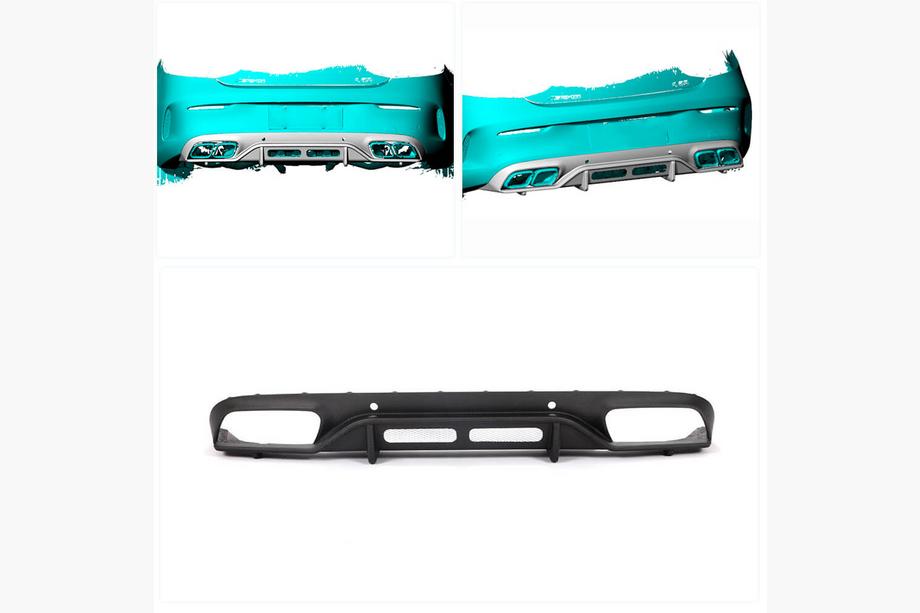 Mercedes C-class W205 2014-2021 Rear Bumper Diffuser (for Coupe/Cabriolet C63 AMG 2019-2021, Carbon) Photo 2