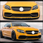 Mercedes C-class W205 2014-2021 Front Bumper Lip V1 (for Coupe/Cabriolet C63 AMG 2015-2019, Carbon) photo 3