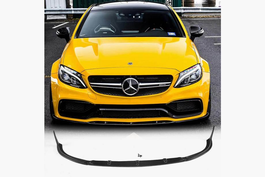 Mercedes C-class W205 2014-2021 Front Bumper Lip V1 (for Coupe/Cabriolet C63 AMG 2015-2019, Carbon) Image