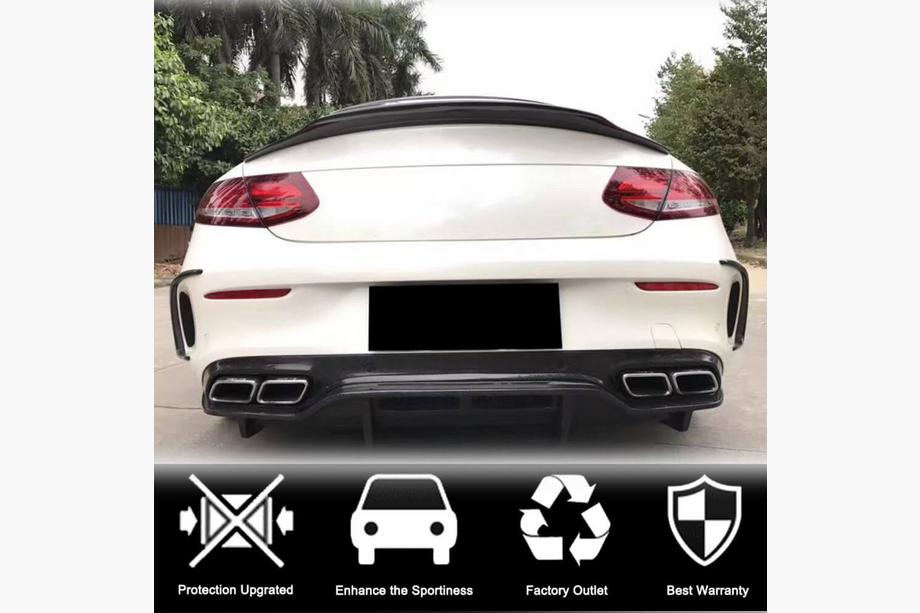 Mercedes C-class W205 2014-2021 Rear bumper covers (for Coupe/Cabriolet C63 AMG 2015-2019, Carbon) Photo 2