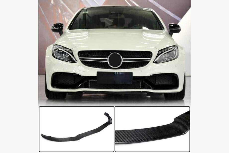 Mercedes C-class W205 2014-2021 Front Bumper Lip V3 (for Coupe/Cabriolet C63 AMG 2015-2019, Carbon) Image