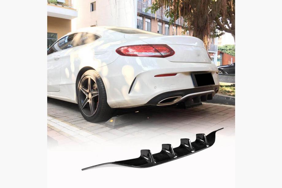 Mercedes C-class W205 2014-2021 Rear Bumper Diffuser for AMG-Line / C43 AMG Coupe/Cabriolet 2015-2019, Carbon Image