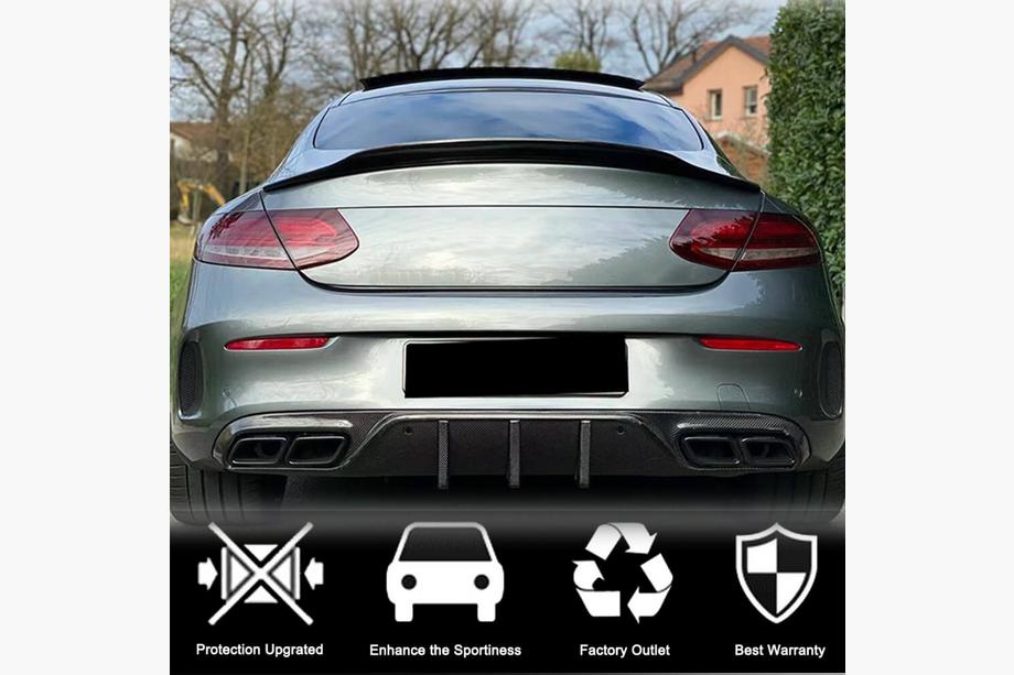 Mercedes C-class W205 2014-2021 V6 Spoiler (for Coupe 2015-2019, Plastic) Image