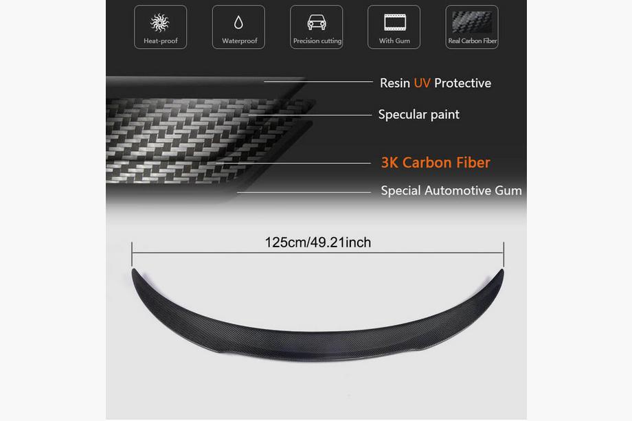 Mercedes C-class W205 2014-2021 Spoiler V9 (for Coupe 2015-2019, Carbon) Photo 5