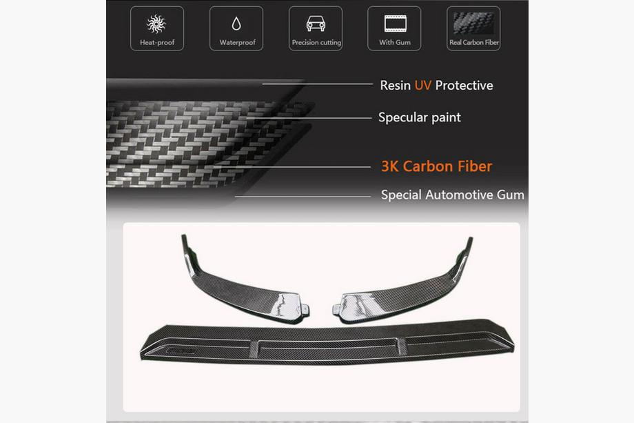 Mercedes C-class W205 2014-2021 Front Bumper Lip Spoiler (for SD AMG-Line 2019-2021, Carbon) Photo 3