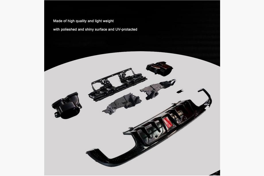 Mercedes C-class W205 2014-2021 Rear bumper diffuser with exhaust tips (for SD C43 AMG 2015-2021, Carbon) Photo 3
