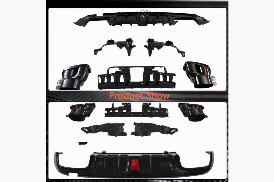 Mercedes C-class W205 2014-2021 Rear bumper diffuser with exhaust tips (for SD C43 AMG 2015-2021, Carbon) Photo 4