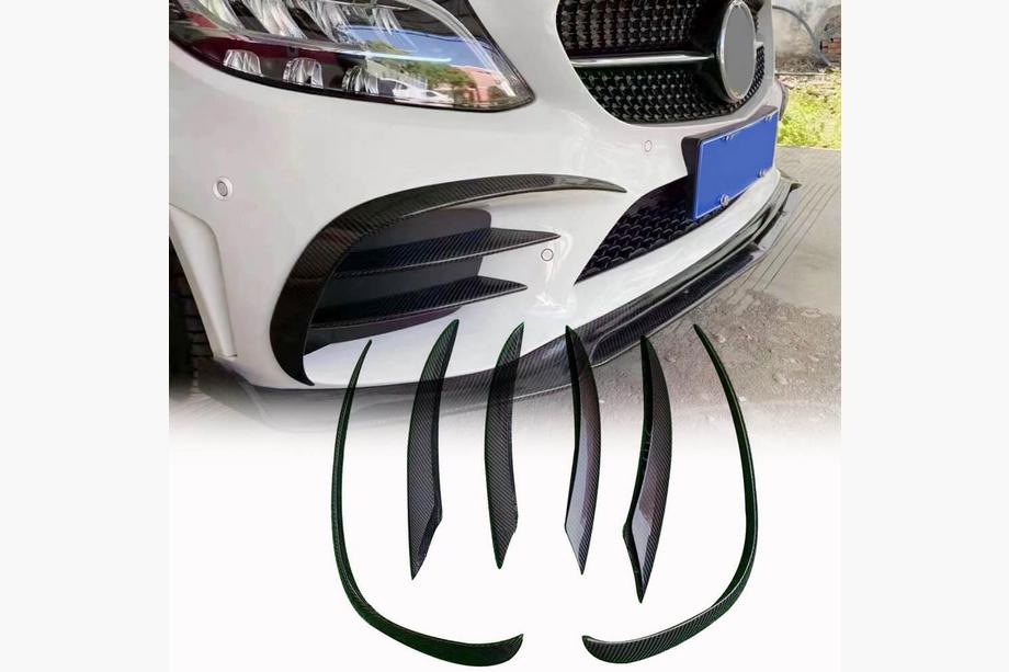 Mercedes C-class W205 2014-2021 Front bumper lip (for SD AMG-Line 2015-2019, Carbon) Image