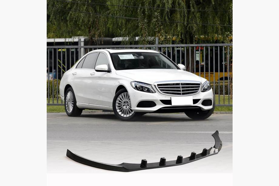 Mercedes C-class W205 2014-2021 Front Bumper Lip Spoiler V2 (for SD Base 2019-2021, Carbon) Image