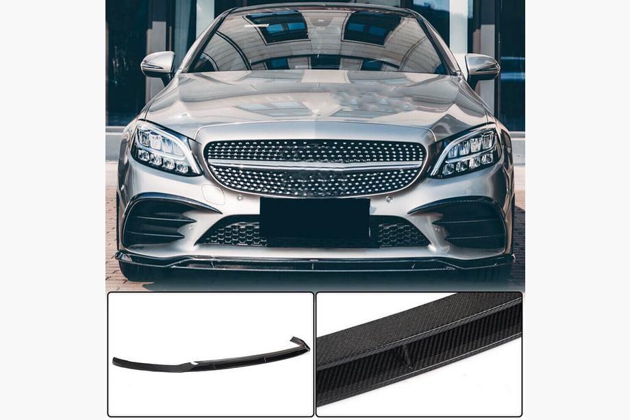 Mercedes C-class W205 2014-2021 Front Bumper Lip V1 for C43 AMG 2019-2021 Carbon Image
