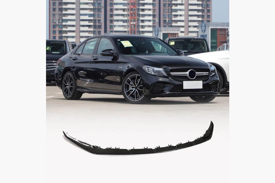 Mercedes C-class W205 2014-2021 Front Bumper Lip V2 for C43 AMG 2019-2021 Carbon Image