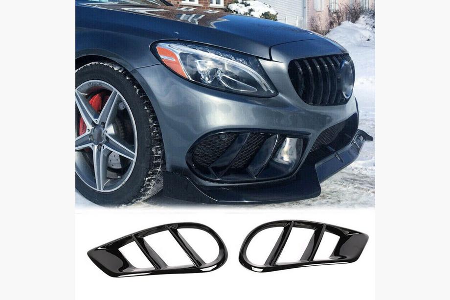 Mercedes C-class W205 2014-2021 Fog Light Covers (for C43 AMG 2015-2019, Plastic) Image