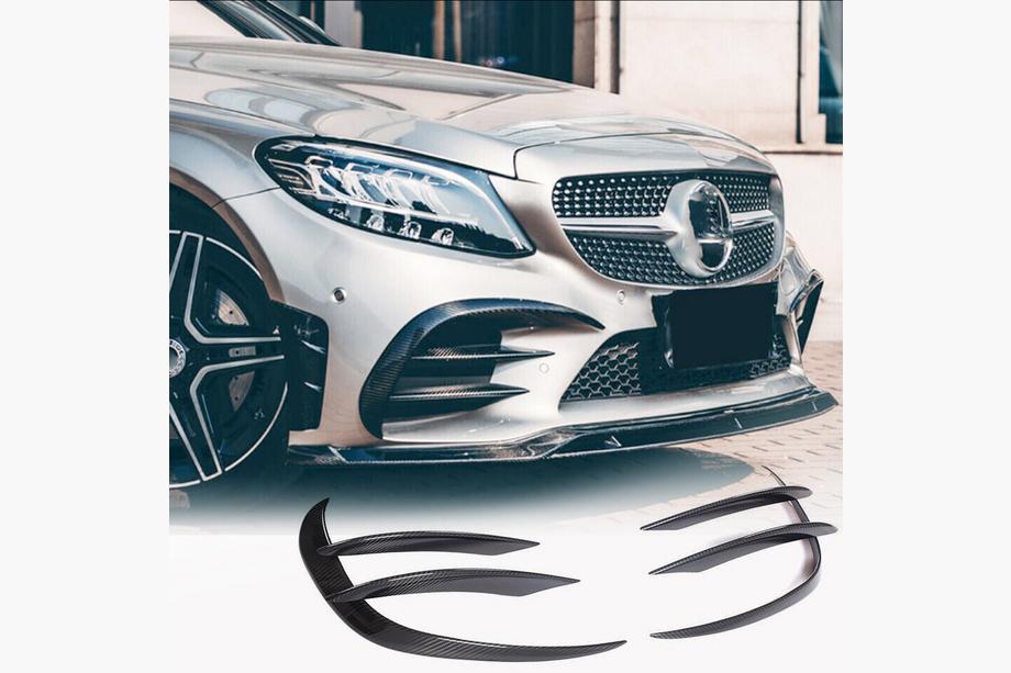Mercedes C-class W205 2014-2021 Front Bumper Extensions V1 for C43 AMG 2019-2021 Carbon Image