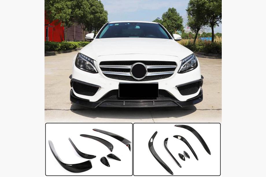 Mercedes C-class W205 2014-2021 Carbon Front Bumper Extensions for C43 AMG 2015-2019 Image