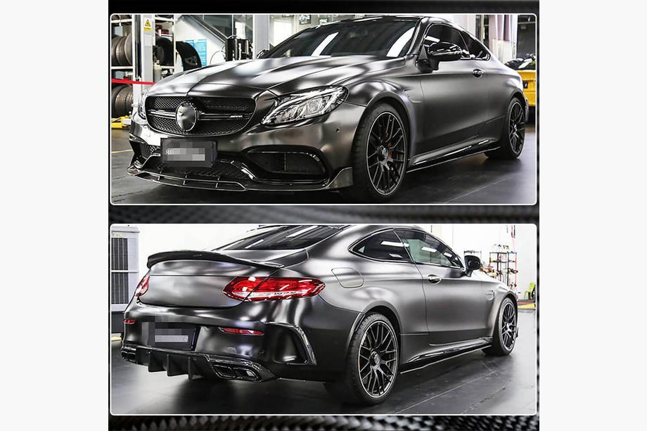 Mercedes C-class W205 2014-2021 Side Skirts V3 (for C43/C63 AMG 2015-2019, Plastic) Photo 2