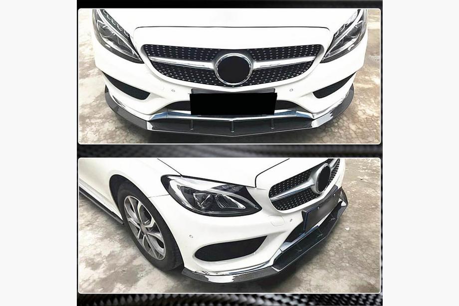Mercedes C-class W205 2014-2021 Front Bumper Lip V3 for C43 AMG 2015-2019 Carbon Photo 3