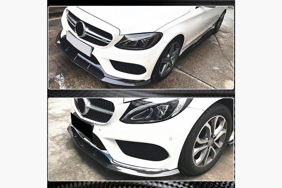 Mercedes C-class W205 2014-2021 Front Bumper Lip V3 for C43 AMG 2015-2019 Carbon Photo 4