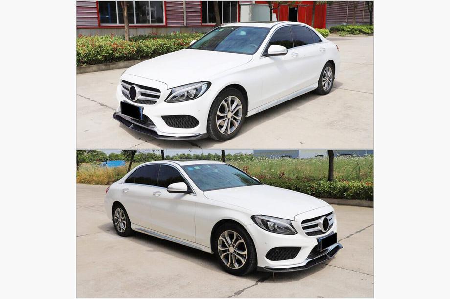 Mercedes C-class W205 2014-2021 Front Bumper Lip V7 for C43 AMG 2015-2019 Plastic Photo 2