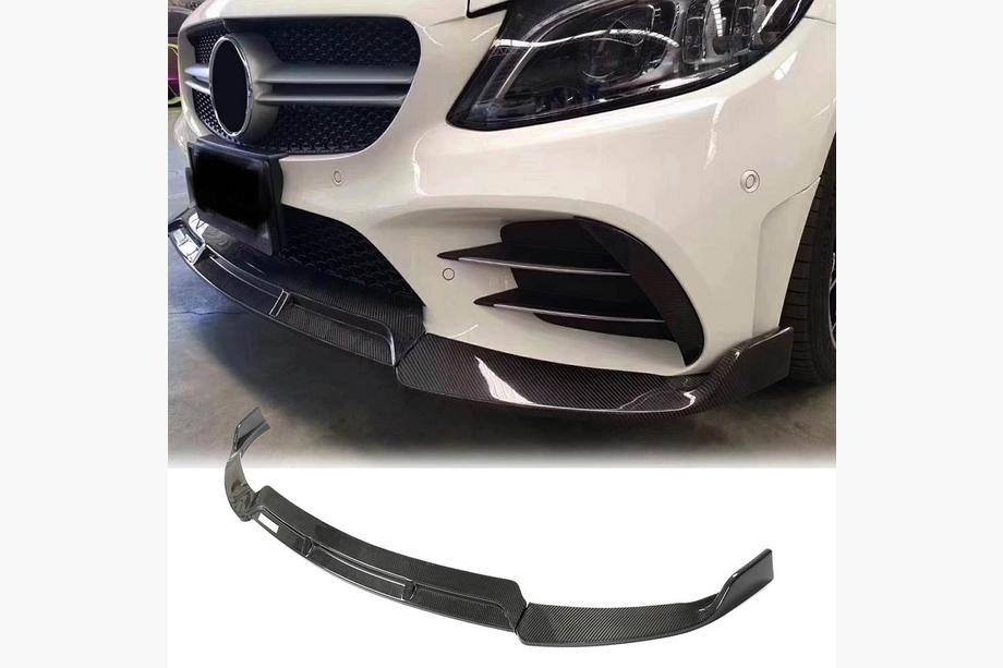 Mercedes C-class W205 2014-2021 Front Bumper Lip V3 for C43 AMG 2019-2021 Carbon Image