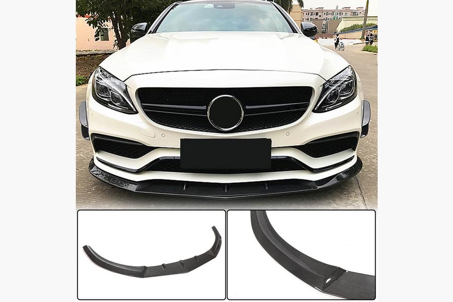 Mercedes C-class W205 2014-2021 Front Bumper Lip V1 for SD C63 AMG 2015-2019 Carbon Image