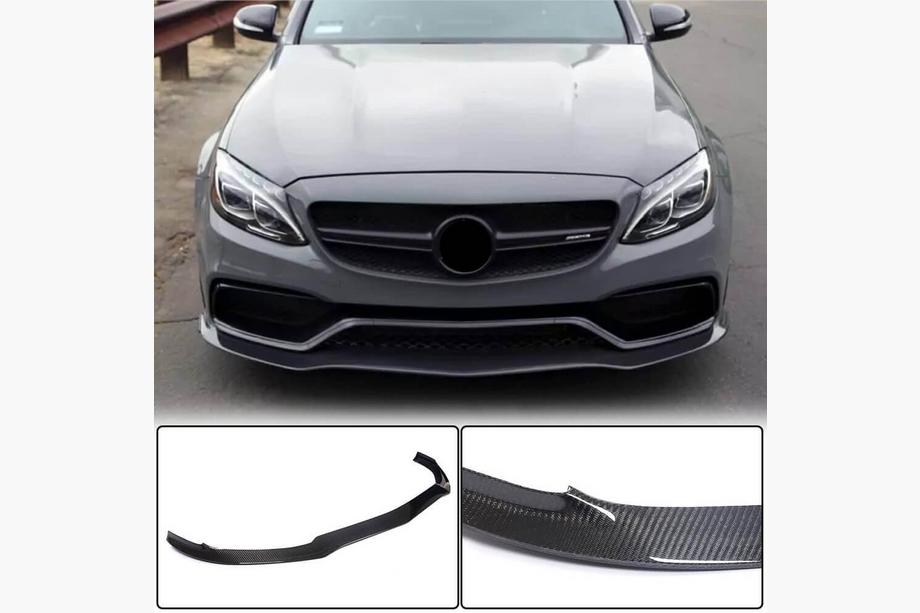 Mercedes C-class W205 2014-2021 Front Bumper Lip V2 for SD C63 AMG 2015-2019 Carbon Image