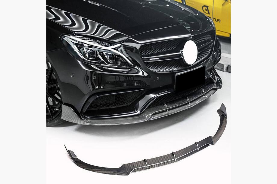 Mercedes C-class W205 2014-2021 Front Bumper Lip V4 for SD C63 AMG 2015-2019 Carbon Image