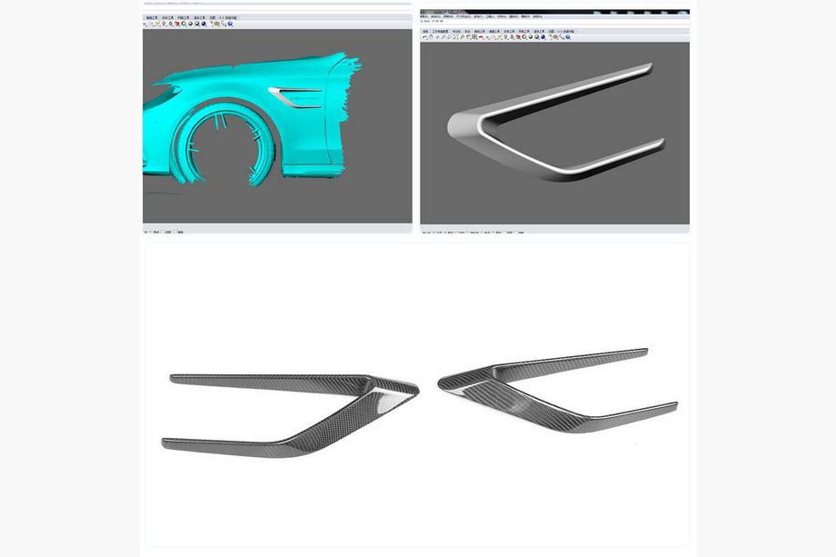 Mercedes C-class W205 2014-2021 Carbon Front Fender Covers (for SD C63 AMG 2015-2019) Photo 2