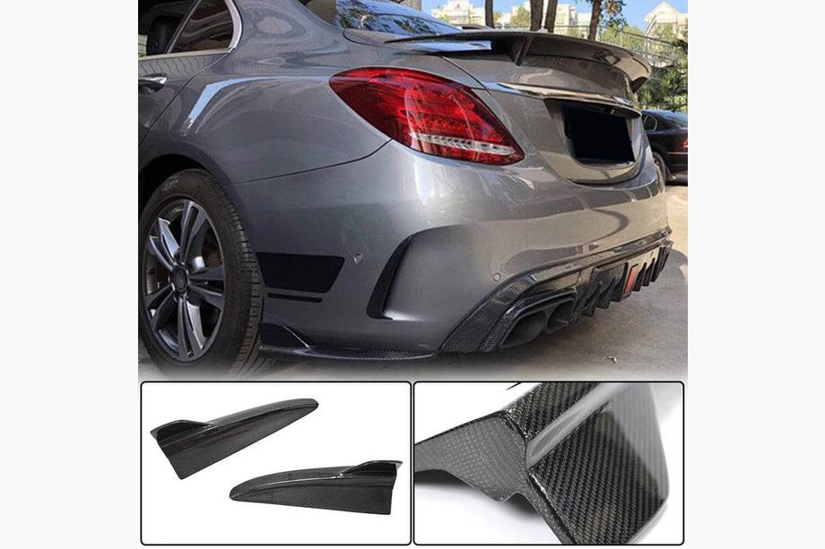 Mercedes C-class W205 2014-2021 Rear Bumper Flap Covers for SD C43/C63 AMG 2015-2019 Carbon Image