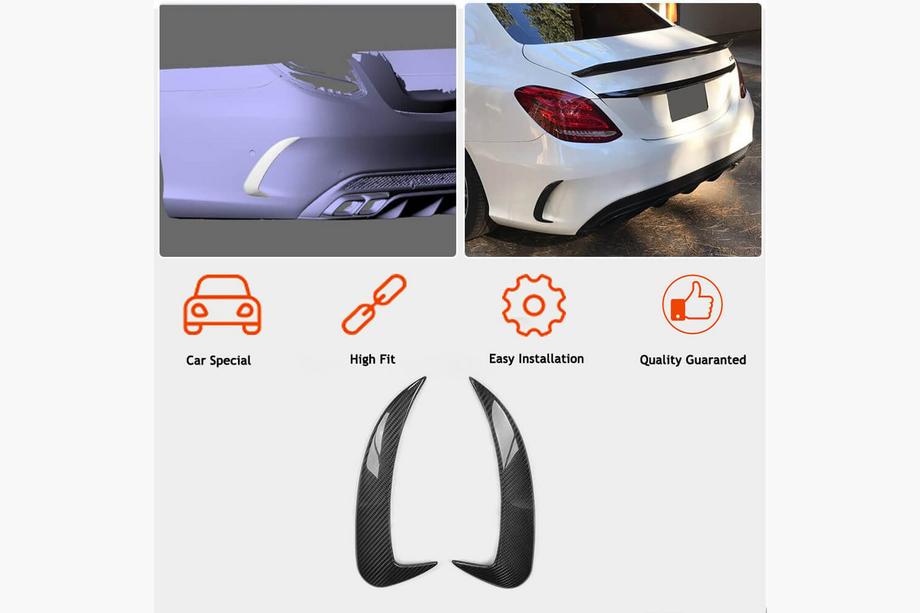 Mercedes C-class W205 2014-2021 Rear Bumper Covers for SD C43/C63 AMG 2015-2019 Carbon Photo 2