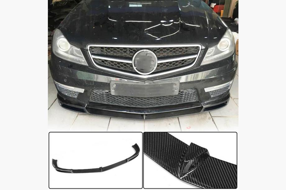 Mercedes C-class W204 2007-2015 Front Bumper Lip V1 for AMG 2012-2014 Carbon Image