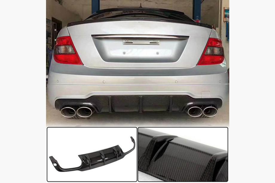Mercedes C-class W204 2007-2015 Rear Bumper Diffuser V1 for AMG SD/Coupe 2012-2014 Carbon Image