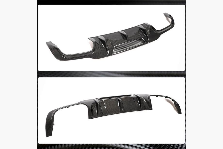Mercedes C-class W204 2007-2015 Rear Bumper Diffuser V4 (for AMG SD/Coupe 2012-2014, Carbon) Photo 4