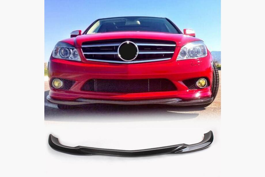 Mercedes C-class W204 2007-2015 Front Bumper Lip Spoiler (for AMG-Line 2008-2011, Carbon) Image