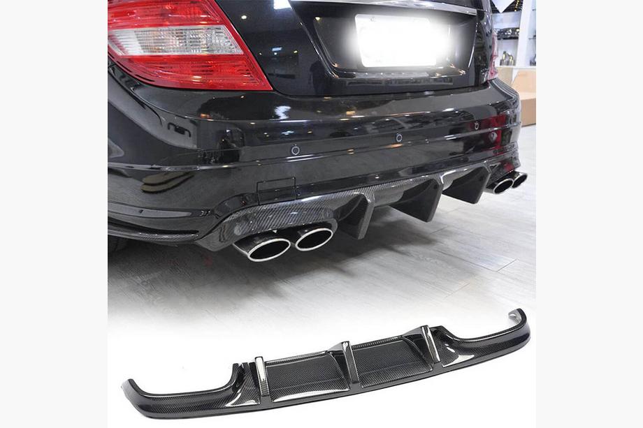 Mercedes C-class W204 2007-2015 Rear Bumper Diffuser V2 (for AMG SD 2008-2011, Carbon) Image