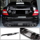 Mercedes C-class W204 2007-2015 Rear Bumper Diffuser V4 (for AMG SD 2008-2011, Carbon) photo 1