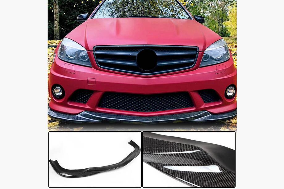 Mercedes C-class W204 2007-2015 Front Bumper Lip V3 (for AMG 2008-2011, Carbon) Image