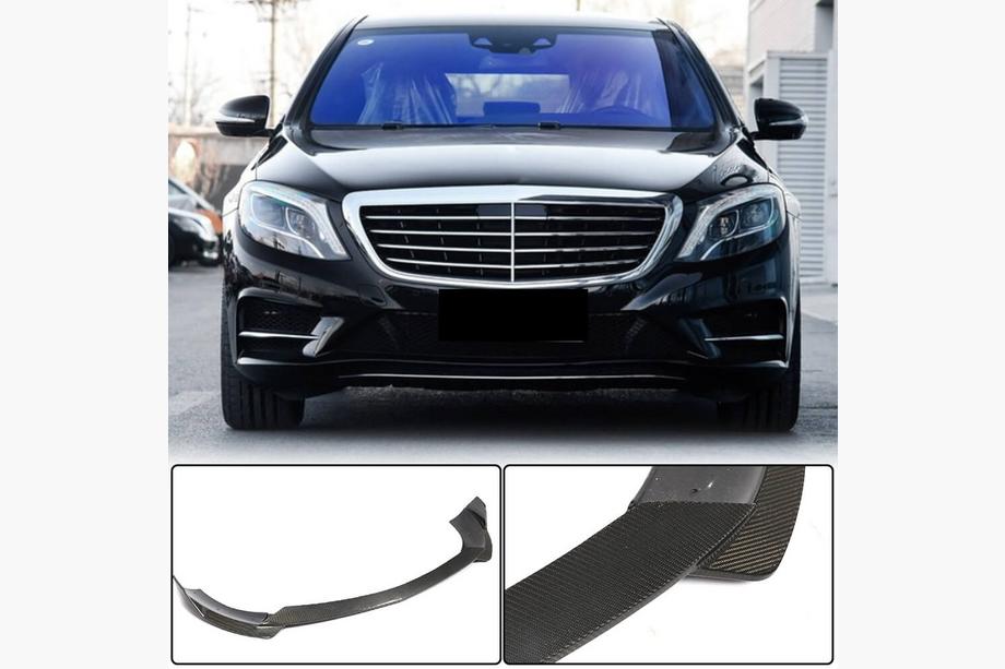 Mercedes S-class W222 2013-2022 Front Bumper Lip Spoiler (for AMG-Line 2014-2017, Carbon) Image