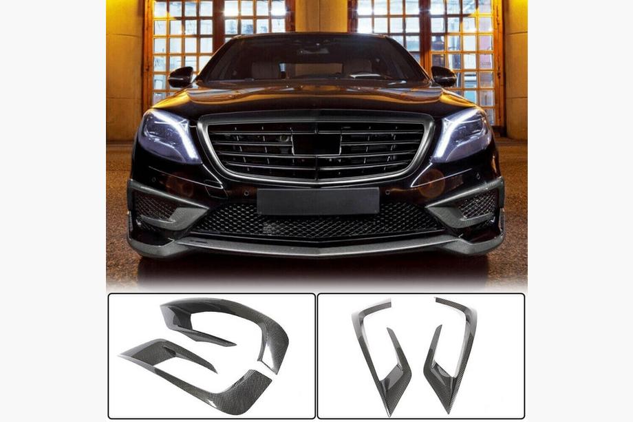Mercedes S-class W222 2013-2022 Front bumper extensions V1 for S63 AMG 2014-2017 Carbon Image