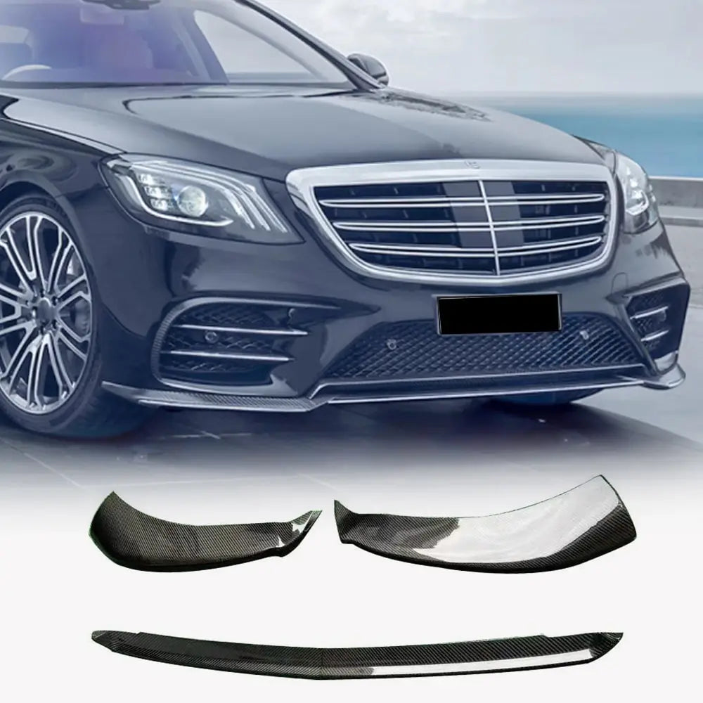 Front Bumper Lip Spoiler (for AMG-Line 2018-2022, Carbon) photo 1