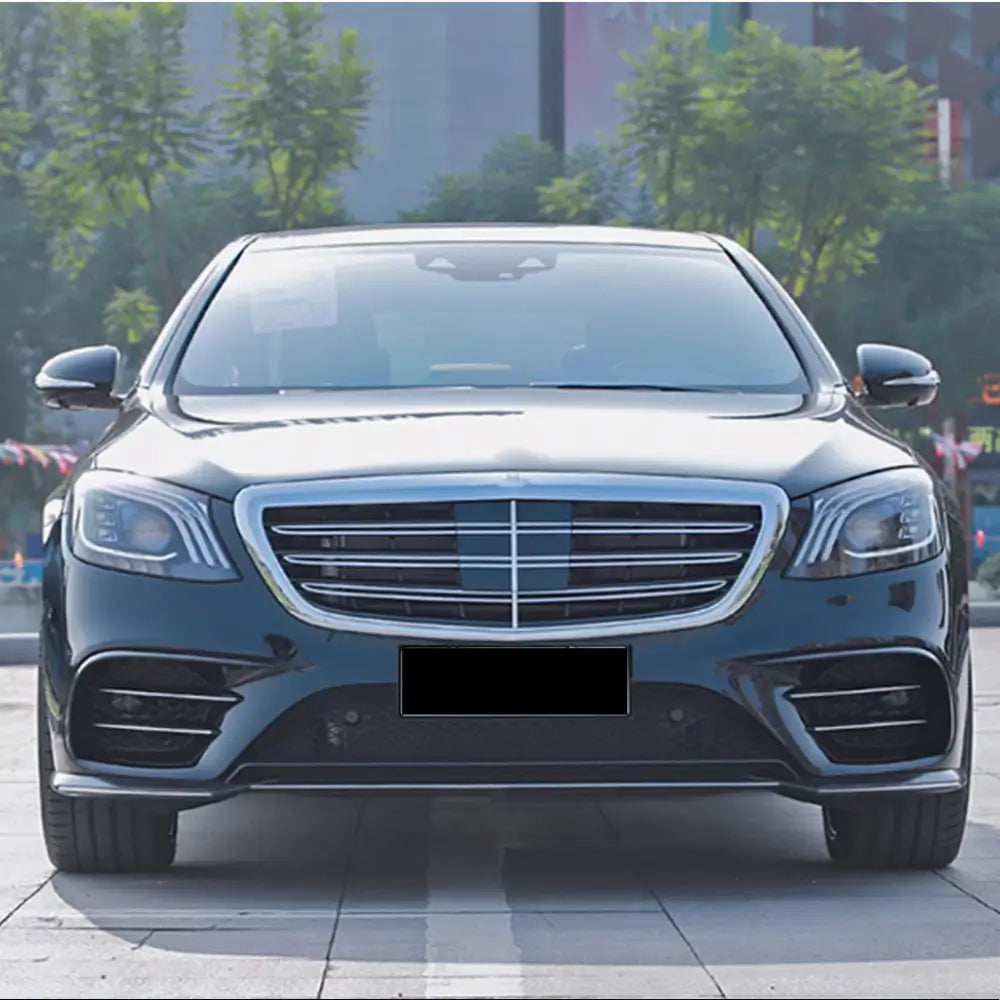 Front Bumper Lip Spoiler (for AMG-Line 2018-2022, Carbon) photo 2