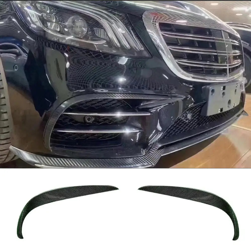 Front Bumper Extensions V2 for S63 AMG 2014-2017 Carbon photo 1