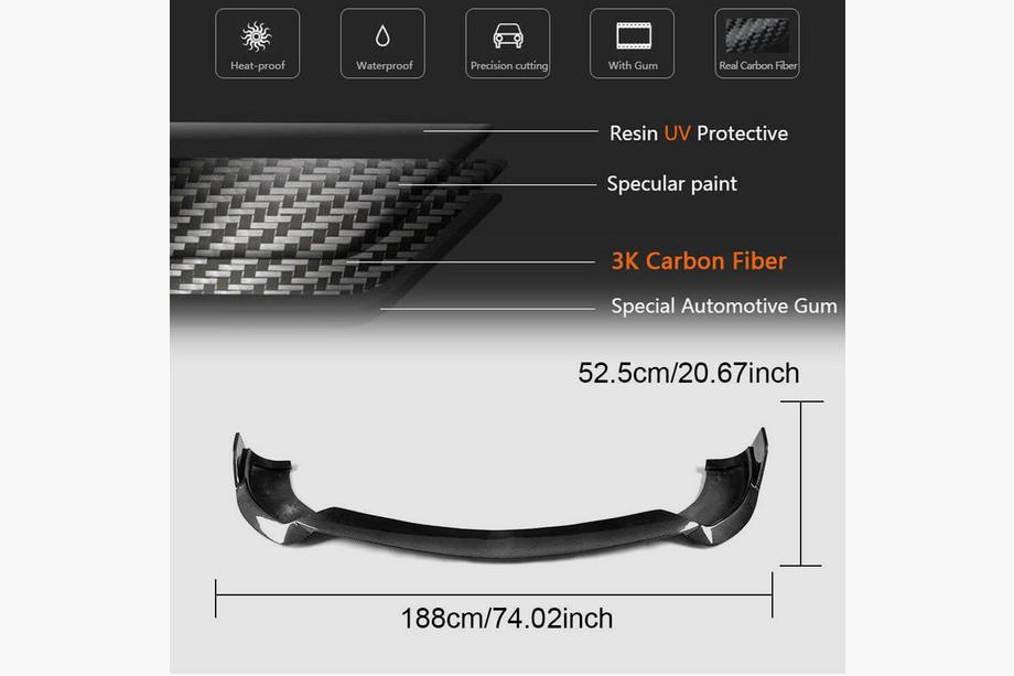 Mercedes S-class W222 2013-2022 Front Bumper Lip Spoiler (for S63 AMG 2014-2017, Carbon) Photo 5